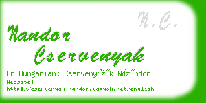 nandor cservenyak business card